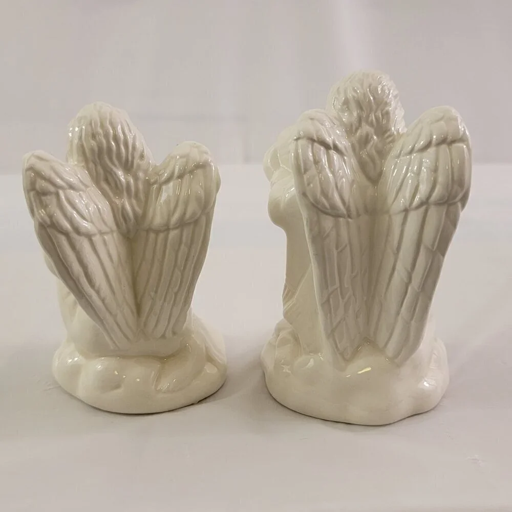 Vintage McConnell Talus Collectible Ceramic Angels Salt & Pepper Shaker Set
